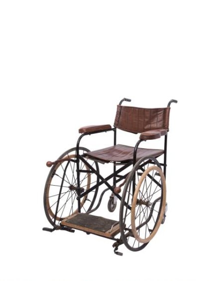 Period Burgundy Foldable Wheelchair
